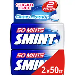 Jumbo Smint Clean Breath Peppermint Suikervrij Duopack 2 x 50 stuks aanbieding