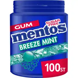 Jumbo Mentos Gum Breeze Mint Suikervrij Pot 100 stuks aanbieding