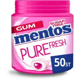 Jumbo Mentos Gum Pure Fresh Bubble Fresh Suikervrij Pot 50 stuks aanbieding