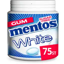 Jumbo Mentos Gum White Cool Mint Suikervrij Pot 75 stuks aanbieding