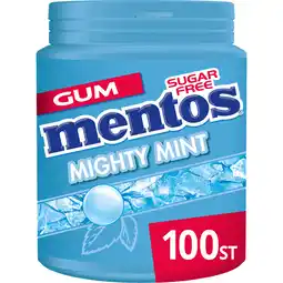 Jumbo Mentos Gum Mighty Mint Suikervrij Pot 100 stuks aanbieding
