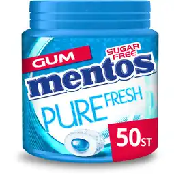 Jumbo Mentos Gum Pure Fresh Fresh Mint Suikervrij Pot 50 stuks aanbieding