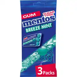Jumbo Mentos Gum Breeze Mint Suikervrij Blister 3-pack aanbieding