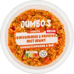 Jumbo Jumbo's Groentespread & Dip Komkommer & Paprika met Munt 150 g aanbieding