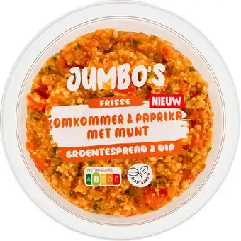 Jumbo Jumbo's Groentespread & Dip Komkommer & Paprika met Munt 150 g aanbieding