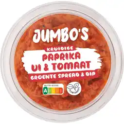 Jumbo Jumbo's Kruidige Paprika Ui & Tomaat Groente Spread & Dip 150 g aanbieding