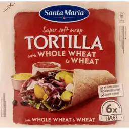 Jumbo Santa Maria Tortilla with Whole Wheat & Wheat Large 6 Stuks 371 g aanbieding