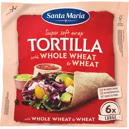 Jumbo Santa Maria Tortilla with Whole Wheat & Wheat Large 6 Stuks 371 g aanbieding