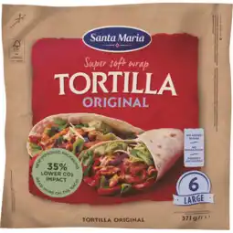 Jumbo Santa Maria Tortilla Wraps Large 6 Stuks 371 g aanbieding