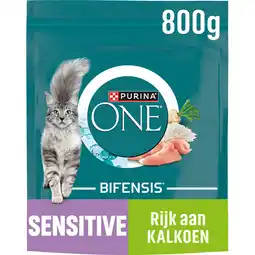 Jumbo PURINA ONE Sensitive Rijk aan Kalkoen kattenvoer 800 gr aanbieding