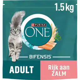 Jumbo Purina ONE Adult Rijk aan Zalm kattenvoer 1,5 kg aanbieding