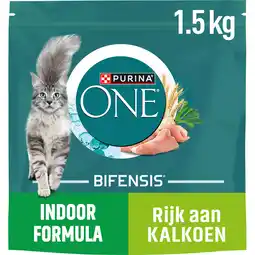 Jumbo Purina ONE Indoor Formula Rijk aan Kalkoen kattenvoer 1,5 kg aanbieding