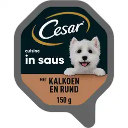 Jumbo Cesar Cuisine in Saus met Malse Kalkoen, Rund en Kruiden 150 g aanbieding