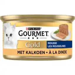 Jumbo Gourmet Gold Mousse Kattenvoer nat met Kalkoen aanbieding