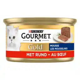 Jumbo Gourmet Gold Mousse Kattenvoer nat met Rund aanbieding