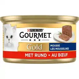 Jumbo Gourmet Gold Mousse Kattenvoer nat met Rund aanbieding