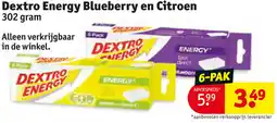 Kruidvat Dextro Energy Blueberry en Citroen aanbieding