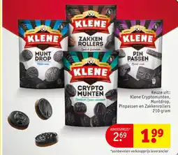 Kruidvat Klene cryptomunten, muntdrop, pinpassen en zakkenrollers aanbieding