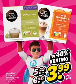 Hoogvliet Nescafé of Starbucks koffiecapsules aanbieding