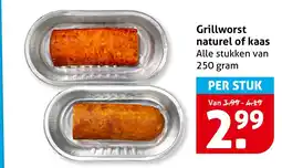 Hoogvliet Grillworst naturel of kaas aanbieding