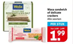 Hoogvliet Wasa sandwich of delicate crackers aanbieding