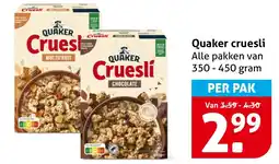 Hoogvliet Quaker cruesli aanbieding