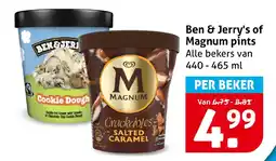 Hoogvliet Ben & Jerry's of Magnum pints aanbieding