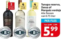 Hoogvliet Tunupa reserva, zensa of marqués verdejo aanbieding