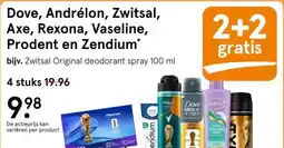 Etos Dove, Andrélon, Zwitsal, Axe, Rexona, Vaseline, Prodent en Zendium* aanbieding