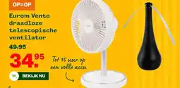 Welkoop Eurom Vento draadloze telescopische ventilator aanbieding
