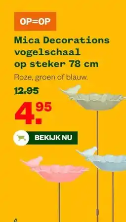 Welkoop Mica Decorations vogelschaal aanbieding