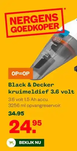 Welkoop Black & Decker kruimeldief 3.6 volt aanbieding