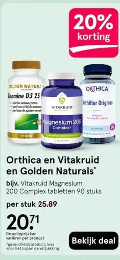 Etos Orthica en Vitakruid en Golden Naturals aanbieding