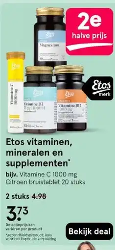 Etos Etos vitaminen, mineralen en supplementen' aanbieding