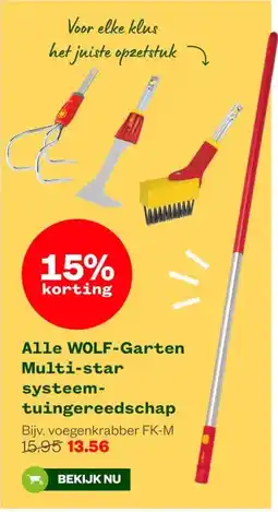 Welkoop Alle WOLF-Garten Multi-star systeem- tuingereedschap aanbieding