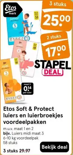 Etos Etos Soft & Protect luiers en luierbroekjes voordeelpakken aanbieding