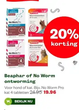 Welkoop Beaphar of No Worm ontworming aanbieding