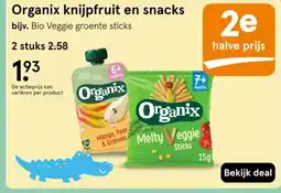 Etos Organix knijpfruit en snacks aanbieding