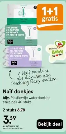 Etos Naïf doekjes aanbieding