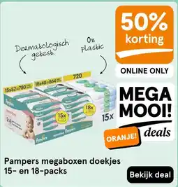 Etos Pampers megaboxen doekjes 15- en 18-packs aanbieding