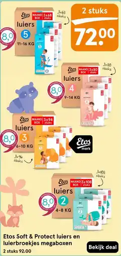 Etos Etos Soft & Protect luiers en luierbroekjes megaboxen aanbieding