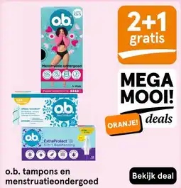 Etos o.b. tampons en menstruatieondergoed aanbieding