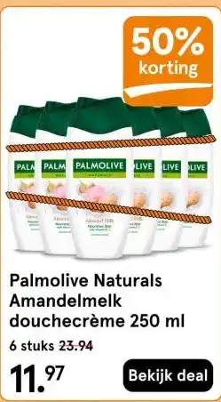 Etos Palmolive Naturals Amandelmelk douchecrème 250 ml aanbieding