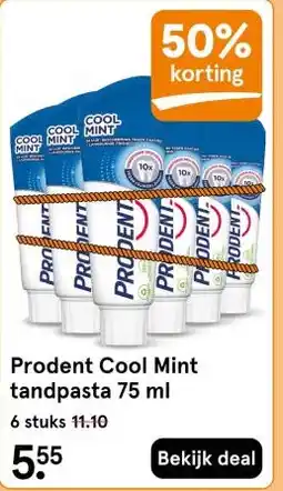 Etos Prodent Cool Mint tandpasta 75 ml6 stuks aanbieding