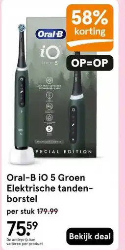 Etos Oral-B iO 5 Groen Elektrische tanden- borstel aanbieding
