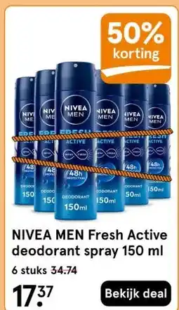 Etos NIVEA MEN Fresh Active aanbieding