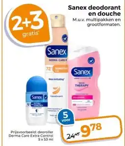 Trekpleister Sanex deodorant en douche aanbieding
