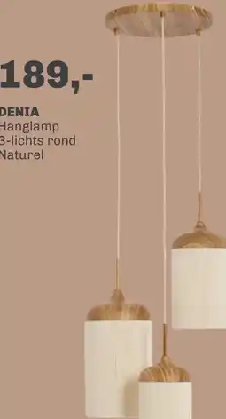 Trendhopper Hanglamp Denia 3-lichts rond naturel aanbieding