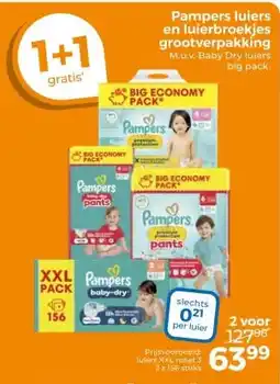 Trekpleister Pampers luiers en luierbroekjes grootverpakking aanbieding