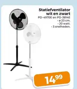 Trekpleister Statiefventilator wit en zwart aanbieding